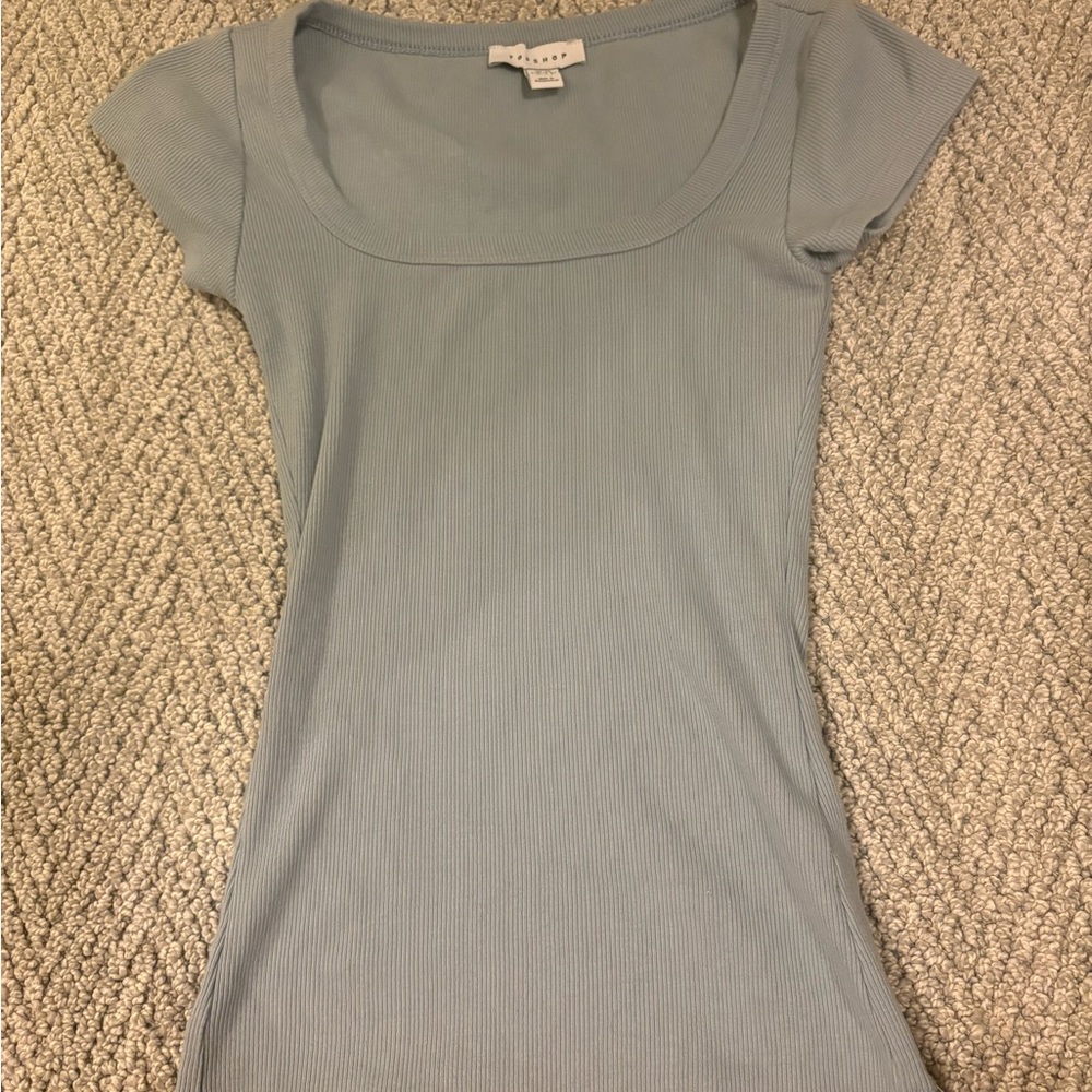 Topshop Sky Blue Short Sleeve Tee